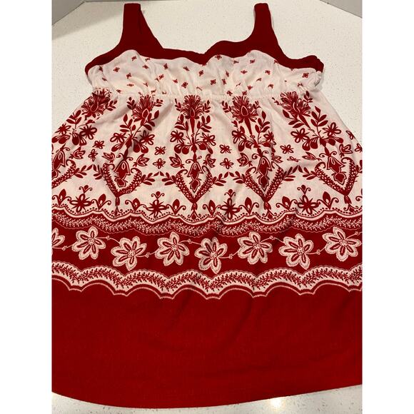 Faded Glory Ladies Tank Top Stretch White/Red Size L 12/14 - Picture 3 of 5